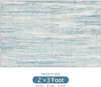 MUJOO Small Rug Washable,2x3 Area Rugs for Entryway Entry Entrance Bedroom Bathroom,Modern Abstract Low Pile Throw Rug,Front Door Mat Non Slip Accent Neutral Carpet Indoor Blue