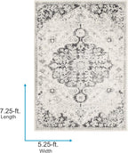 Livabliss Odelia Vintage Bohemian Area Rug,5'3" x 7'3",Black