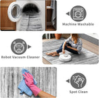 3x5 Area Rug Non-Slip: Washable Rugs for Hallway Entryway Kitchen Living Room Bedroom - Easy-to-Clean Stain and Water Resistant Carpet - Soft Low-Pile Throw Mat Grey