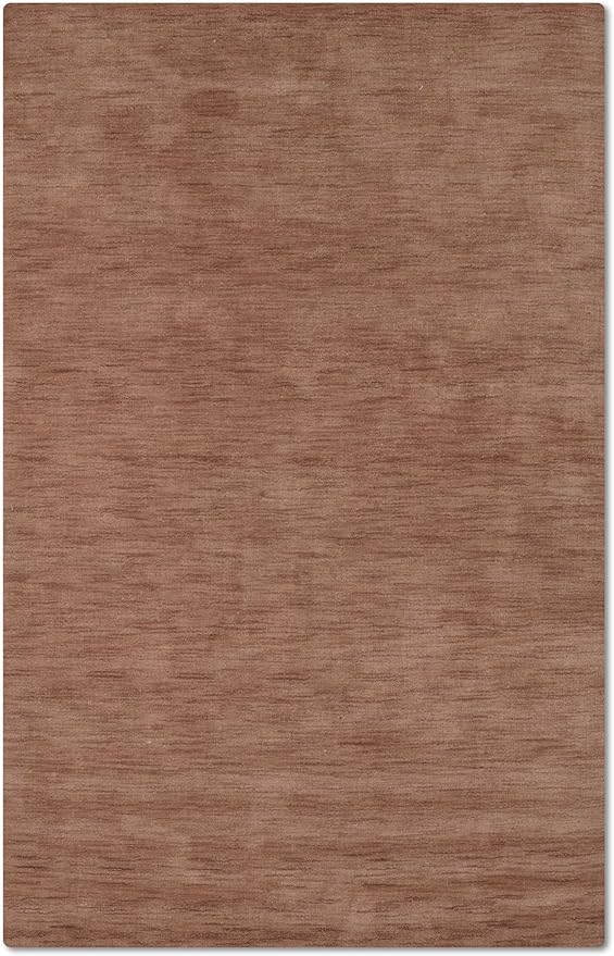 Hand Knotted Loom Wool ECO-Friendly Area Rugs - 8'x10', Rectangle, Light Brown Color, Solid Plain Design, High Pile Thick Handmade Anti Skid Rugs for Living Room (L00111)
