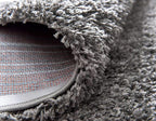 Unique Loom Solid Shag Collection Area Rug (4' 1" Round, Graphite Gray)