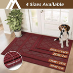 COSY HOMEER Non-Slip Door Mat 20"x32", Entryway Rugs Low Profile Absorbent Dirt Trapper Doormat for Front Entrance, Washable Polypropylene Entry Mat (Red)