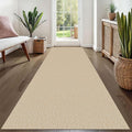 EARTHALL Washable Runner Rug 3x8 Ft Non Slip Runners for Hallways Wide Cotton Rubber Backed Kitchen Runner Braided Indoor Floor Carpet for Entryway, Hallway, Kitchen, Bedroom, Golden Beige/White