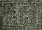 Morebes Washable Green 5x7 Area Rugs, Vintage Soft Bedroom Rug Non Slip, Non-Shedding Distressed Indoor Floor Throw Carpet for Bathroom Kitchen Living Dining Room Playroom Farmhouse Christmas Decor