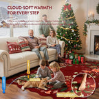 Lahome Floral Christmas Rug, 2x4 Washable Christmas Kitchen Rugs Indoor Ultra-Thin, Soft Christmas Rugs for Entryway Red Door Mat Holiday Rugs for Bathroom Bedroom, Red