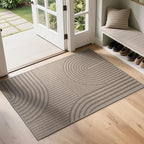 Front Door Mat 24''x35'', Absorbent Muddy Dirt Resist Washable Non Slip Low-Profile Indoor Doormat, Easy Clean Welcome Entryway Door Mats, Brown