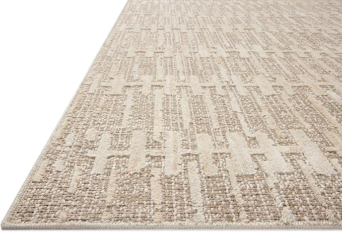 Loloi Amber Lewis Bexley Collection BEX-02 Taupe/Natural 7'-10" x 10' Area Rug Neutral, Textured, Living, Bedroom, Dining, Carpet