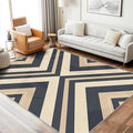 Modern Geometric Rug, Washable 5x8 Rug for Living Room, Herringbone Chevron Patterned Indoor Carpet, Modern Geometric Decor for Home, Bedroom, Soft Non Slip Thin Design FER79