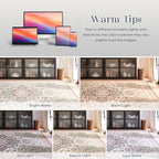 Phantoscope Washable Area Rug 9'x12' Non-Slip, Vintage Boho Rugs for Living Room, Bedroom, Dining Room, Persian Floral Medallion Pattern, Low-Pile Foldable Floor Carpet, Ivory Rose/Fall Bloom
