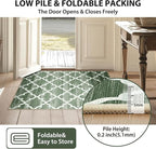 Area Rug 2x10, Moroccan Trellis Print Carpet, Machine Washable Non-Slip Rugs for Living Room, Bedroom, Dining Room & Entryway, Green