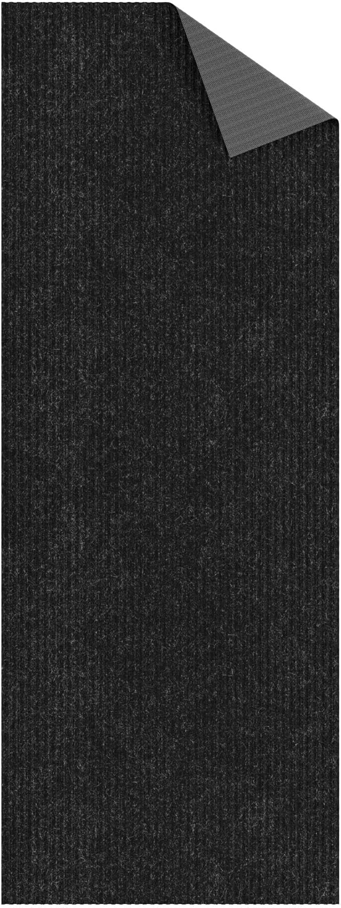 Ottomanson 3'11" x 12' Hallway Runner with Scraper Pile - Extra Durable Non-Slip Rug Mat for Indoor & Outdoor Use - Ideal for Kitchen, Entryway & Garage - High-Traffic Carpet, Black