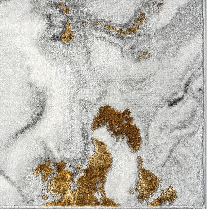 LUXE WEAVERS Marble Effect Abstract Gray 8x10 Area Rug