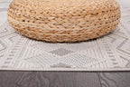 CAMILSON Micro Loop Rug 4x6 Modern Luxury Geometric Boho Diamond Area Rugs Soft High and Low Pile Stain Resistant Easy-Cleaning Non-Shedding for Living Room Office Indoor Carpet (4 x 6 / White - Gray)
