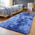 Plush Rugs for Living Room, Soft Shaggy Carpets for Living Room, Upgrade Anti-Skid Fuzzy Rugs for Kids' Room, Perfect Decor for Modern Home Tie Dye Blue 2x6Feet