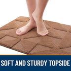 OLANLY Door Mats Indoor, Non-Slip, Absorbent, Dirt Resist, Entrance Washable Mat, Low-Profile Inside Entry Doormat for Entryway (47x20 inches, Brown)