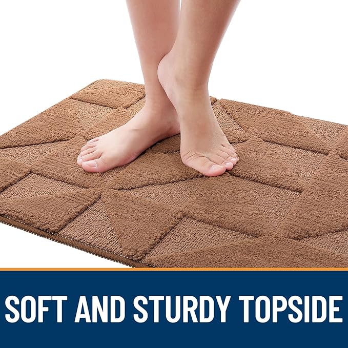 OLANLY Door Mats Indoor, Non-Slip, Absorbent, Dirt Resist, Entrance Washable Mat, Low-Profile Inside Entry Doormat for Entryway (48x32 inches, Brown)