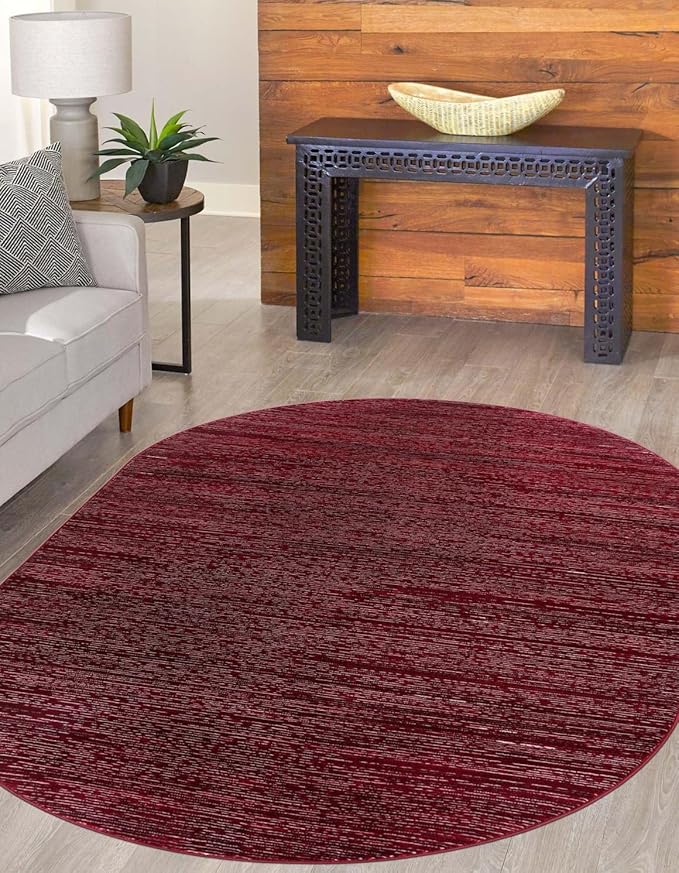 Unique Loom Finsbury Collection Area Rug - Kate (5' 3" x 8' Oval, Red)