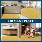 OLANLY Dog Door Mat for Muddy Paws 36x24, Absorbs Moisture and Dirt, Absorbent Non-Slip Washable Doormat, Quick Dry Chenille Mud Mat for Dogs, Entry Indoor Entryway Carpet for Inside Floor, Yellow