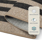 Lahome Modern Geometric Easy Jute Dining Room Rug, 5x7 Modern Rugs for Living Room Washable Kitchen Mat, Large Non Slip Farmhouse Indoor Outdoor Carpet for Bedroom Dorm RV