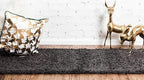 Unique Loom Solid Shag Collection Area Rug (2' 6" x 13' 1" Runner, Graphite Gray)