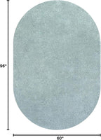 Eyely UES100S-5OV Supersoft Haze Solid Low-Pile Indoor Area Rug, Coastal, Bohemian, Minimalist, Classic, Casual for Bedroom,Kitchen,Living Room,Non Shedding,Easy-Washing, Blue, 5 X 8 Oval