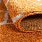 Rugs.com Lattice Frieze Collection Rug – 3' 3 x 5' 3 Orange Medium Rug Perfect for Living Rooms, Large Dining Rooms, Open Floorplans