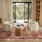 Phantoscope Washable Area Rug 5'x7' Non-Slip, Vintage Neutral Xmas Rugs for Living Room, Bedroom, Dining Room, Distressed Boho Floral Medallion Pattern, Low-Pile Foldable Floor Carpet, Brick Red/Black