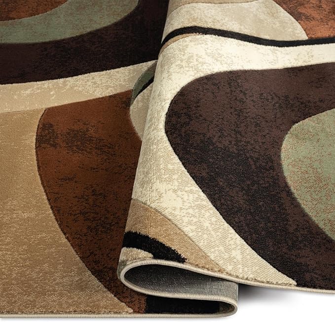 Home Dynamix Tribeca Slade Contemporary Abstract Area Rug, Brown/Green, 39"x55"