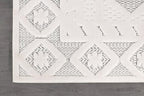 Modern Micro Loop Indoor Area Rugs for Living Room Bedroom Kitchen Geometric Trellis White 8x10 Luxury Durable Low and High Pile Non-Shedding Stain Resistant Soft Area Carpet 8 x 10