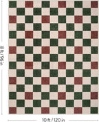 LIVEBOX 8x10 Area Rugs for Living Room Clearance, Checkered Non-Slip Washable Rugs, Farmhouse Neutral Classic Pattern Boys Area Rug for Bedroom, Carpet for Dining Room(Red,8'x10')