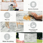 6x9 Area Rugs for Living Room - Washable Rug Modern Abstract Soft Large Neutral Non-Slip Carpet Indoor Floor Stain Resistant Thin Carpets for Bedroom Dining Room Farmhouse Nursery Home Office Grey