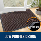 OLANLY Front Door Mat Indoor Outdoor Entrance, Waterproof Heavy Duty Doormat, Fade Resistant, Low Profile, Easy Clean Patio Porch Welcome Floor Mats for Entry, 59x20, Tan