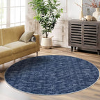 RUGSREAL 3ft Round Solid Area Rug Entryway 3ft Circle Rug Machine Washablr Small Dining Room Throw Rug Modern Contemporary Area Rug for Bedroom Living Room Nursery, 3' x 3' Round Blue