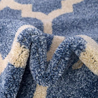 Rugs.com Lattice Collection Rug – 8 Ft Round Light Blue Medium Rug Perfect for Kitchens, Dining Rooms
