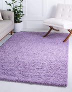 Unique Loom Solid Shag Collection Area Rug (8' x 10' Rectangle Lilac)