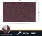 PURRUGS Dirt Trapping Door Mat 32" x 47", Non-Slip Machine Washable Entry Rug, Shoe Scraper, Dog Doormat, Super Absorbent Welcome Mat for Front & Back Door, Muddy Wet Shoes & Paws, Burgundy Red
