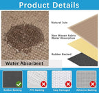 Rubber Runner Rug for Hallways Non Slip, Low Pile Long Laundry Room Mat Hall Jute Rug Runner Carpet Non Skid