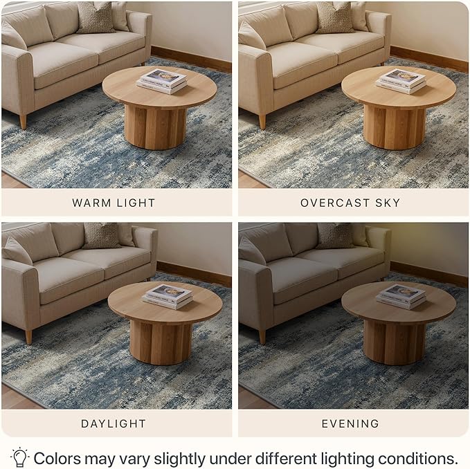 GENIMO Runner Rug Non Slip 2'6"x10', Washable Rug Runner for Hallways Kitchen, Abstract Modern Kitchen Rugs, Low Pile Lightweight Carpet Runners for Entryway, Bedroom, Laundry, Navy Blue