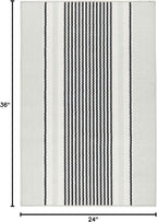 Dash & Albert Gunner Stripe Machine Washable Rug, 2 X 3 Feet, Grey Stripe Pattern