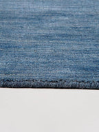 Hand Knotted Loom Wool ECO-Friendly Area Rugs - 6'x6', Octagon, Blue Color, Solid Plain Design, High Pile Thick Handmade Anti Skid Area Rugs for Living Room, Bed Room (L00111)