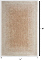 FH Home Outdoor Area Rug - Waterproof Easy to Clean Stain Resistant - Patio Indoor Outdoor Porch Deck Balcony Entryway - Ombre Modern - Dhruva - Beige - 7ft 8in x 9ft 8in