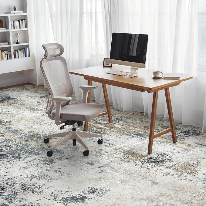 Area Rug for Living Room 10x14 - Extra Large Washable Neutral Modern Abstract Rugs, Soft Carpet with Non Slip Backing for Under Dining Room Table, Bedroom, Home, Office, Dorm - Green Yellow