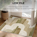 Abstract Geometry Rugs for Home Decor, 4x5 ft, Minimalist Geo Arched Area Rugs for Living Room, Soft Non Slip Washable Mid Century Modern Carpet Bedroom Decorations Dt-Ghf-19