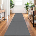 Braided Runner Rug 2x10 Ft Washable Runners for Hallways Non Slip Rubber Backed Kitchen Runners Cotton Long Entryway Runner Indoor, Woven Carpet for Hall Kitchen Entryway, Dark Grey/Grey