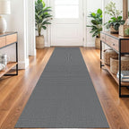 Braided Runner Rug 2x10 Ft Washable Runners for Hallways Non Slip Rubber Backed Kitchen Runners Cotton Long Entryway Runner Indoor, Woven Carpet for Hall Kitchen Entryway, Dark Grey/Grey