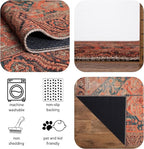 Keen Home Design 2x10 Rug - Machine Washable Runner Rug with Non-Slip Backing, Ideal for Hallway, Entryway, Kitchen, Laundry Room - Vintage, Easy Clean, Durable, Low Pile - (2'6" x 10')