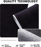 YIHOUSE Modern Washable Area Rug for Living Room Bedroom - Large Abstract Black and White Rug Non-Slip Ultra-Thin Home Decor (Dark Warping, 5'x7'ft)