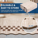 GarveeHome Scalloped Washable Rug 9x12 Area Rug for Living Room Modern Border Large Bedroom Throw Carpet with Rubber Backing Stain Resistant Boho Rug for Dining Room Home Decor Office, Beige
