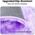 Zentavio Purple Rugs for Girls Room 5x8 Large Area Rugs for Living Room Carpet for Bedroom Washable Soft Fluffy Shag Aesthetic Plush High Pile Throw Rug for Nursery Kids Room Dorm Room Tie-Dyed