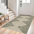 HelloTree Area Rug 3x5 Geometric Rug,Washable Modern Neutral Stain Resistant Indoor Carpet Boho Living Room Moroccan Rugs Fluffy Rug for Living Room Bedside Room Decor for Family-Cream
